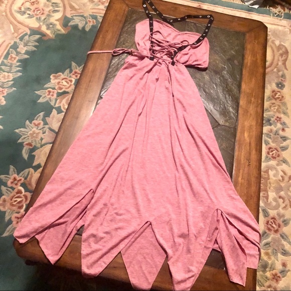 Unique Corset dress by Cellebie size L. X-back grommet straps w/ long tie. NWT - Picture 1 of 7